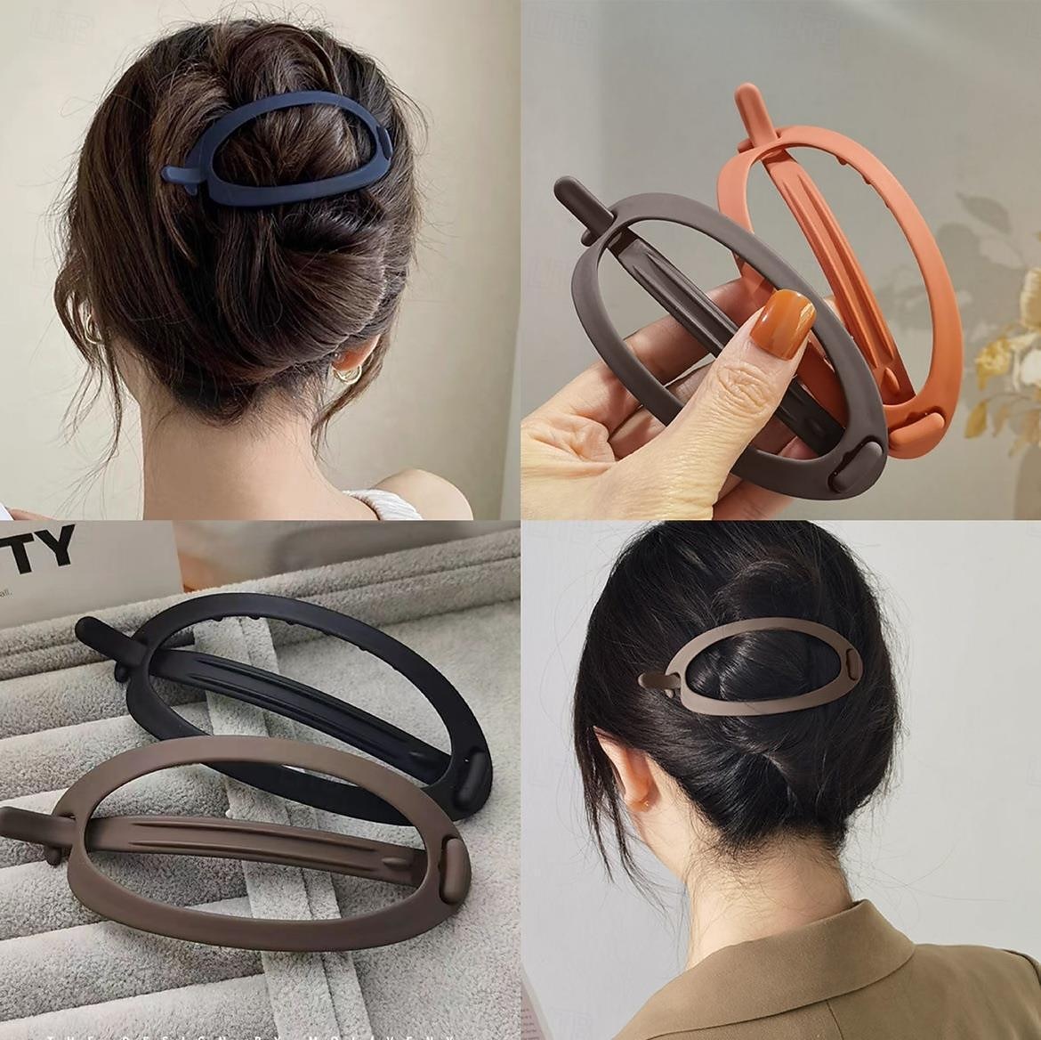 Grampo de cabelo oco monocromático fosco chique – clipe de banana elegante para um estilo de cabelo seguro na parte de trás da cabeça – acessório de cabelo feminino com acabamento gelado de 2026 por $8.49 –P4