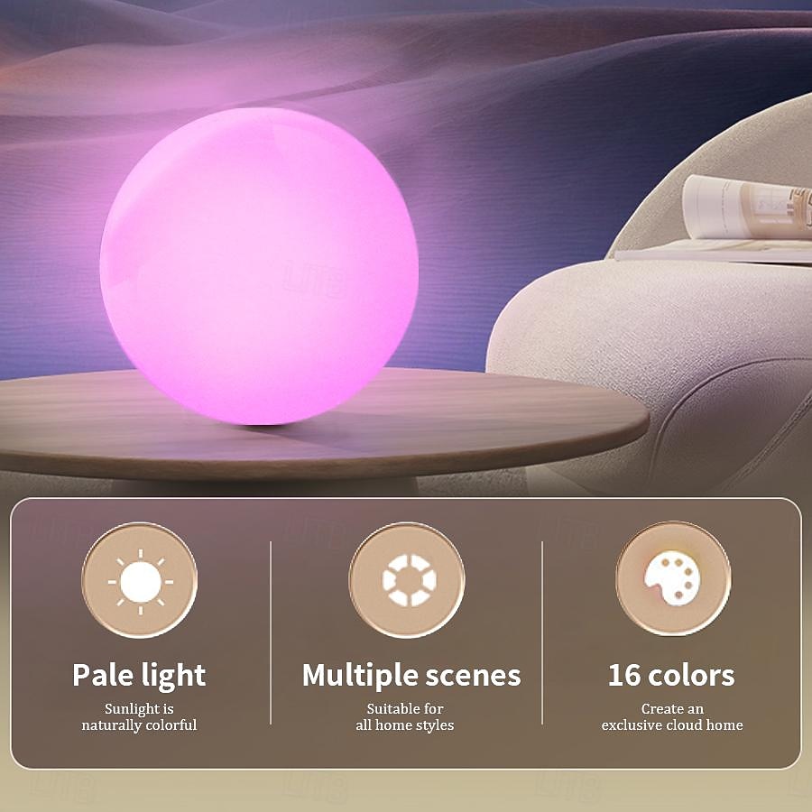 Swimming Pool LED Light, LED Small Night Light 16 Color Adjustable Round Ball Night Light, Outdoor Waterproof LED Luminous Circular Ball Lamp Courtyard Outdoor Gathering Festival Atmosphere Lamp 1pc 2026 - $9.49 –P6