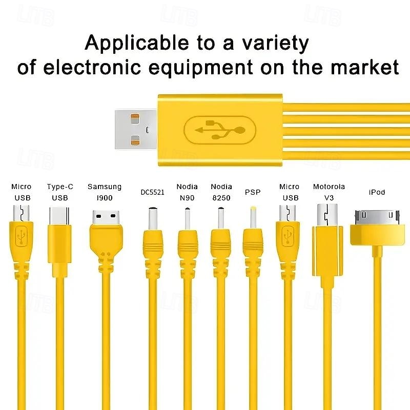 2025年 ドラッグテンデータケーブル、携帯電話USB10、キャンプライト1個、充電トレジャー、10イン1充電ケーブル  コレクション – $11.99 –P5