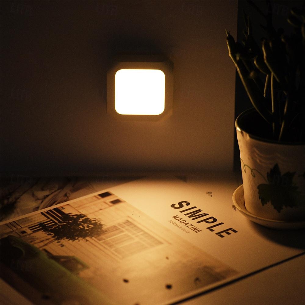 2 st plug-in nattljus skymningssensor dimbar varmvit trådlös skåplampa eu us uk för barn sovrum auto skymning till gryning sensor led nattlampa 2025 - $28.99 –P2