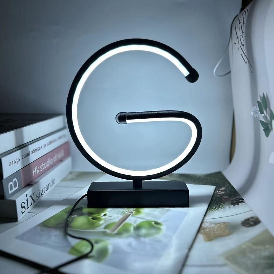 lampada da tavolo a led usb controllo touch curva - lampada da tavolo moderna a spirale lampada da comodino con 3 colori di luci a led del 2025 a $30.99 –P8