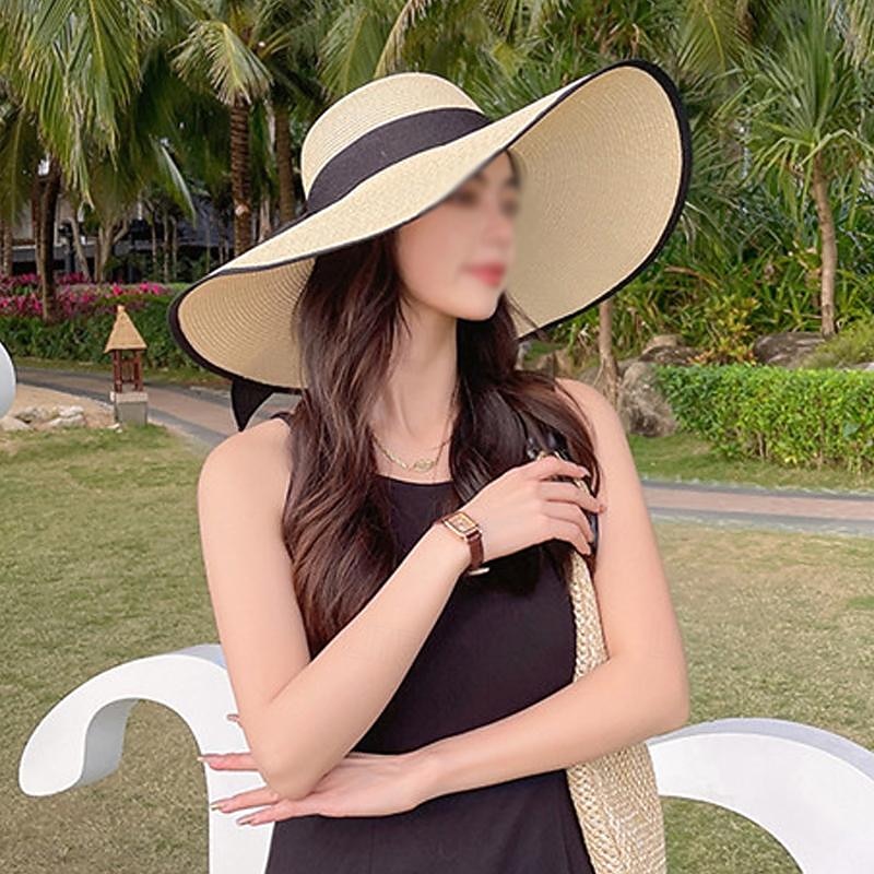 Damen Hut Strohhut Sonnenhut Tragbar Sonnenschutz Atmungsaktiv Strasse Täglich Wochenende Schleife Einfarbig 2026 - GBP £9 –P5