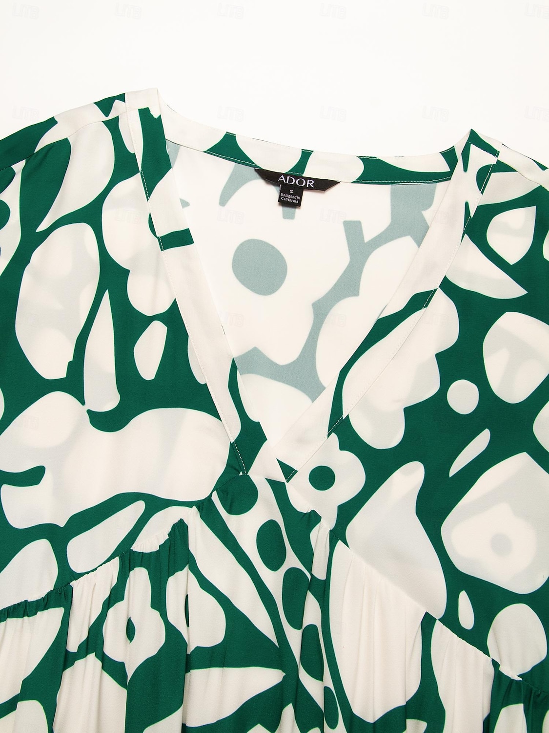 Plant Print V Neck Maxi Dress 2025 - $61.99 –P9