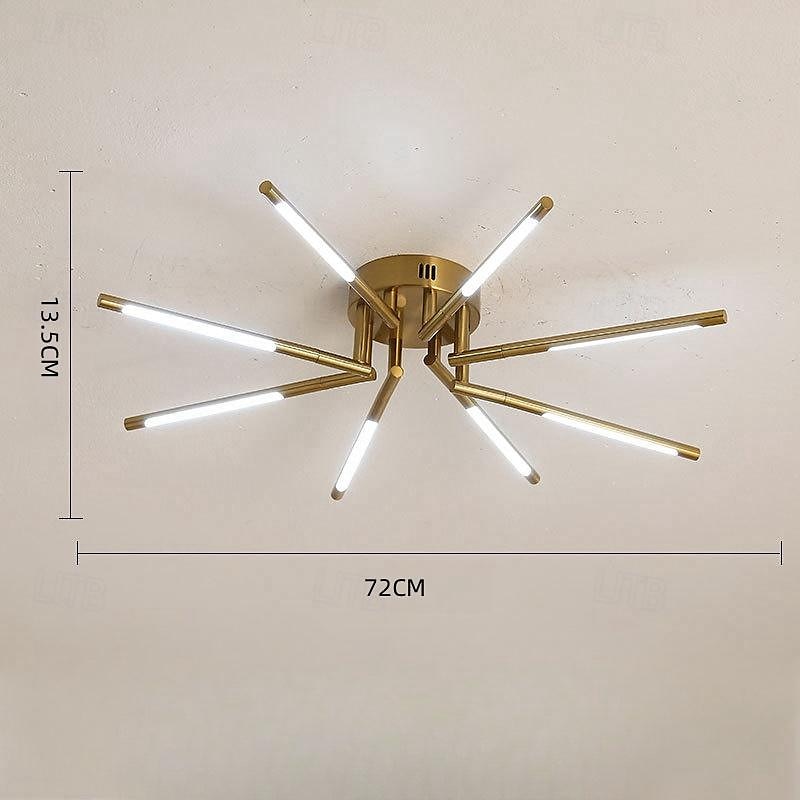 πολυέλαιος οροφής led 13,5cm 8/10/12 κεφαλής ρυθμιζόμενος με ρυθμιζόμενο μεταλλικό επιμεταλλωμένο/βαμμένο φινίρισμα μοντέρνο σκανδιναβικό στυλ υπνοδωμάτιο σαλονιού 110-240v 38/64/80w μόνο με 2025 - $215.99 –P14