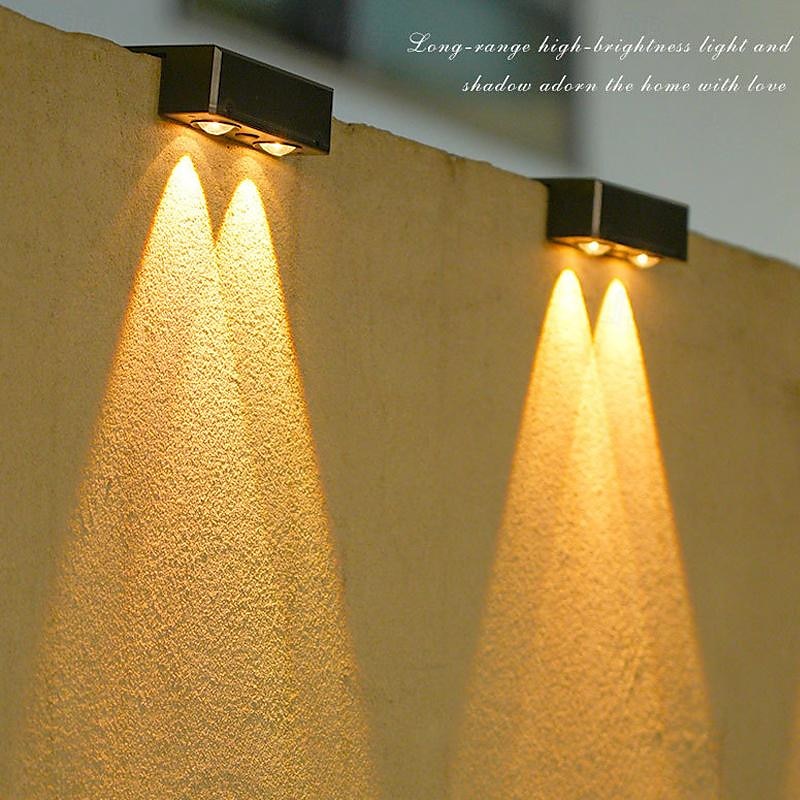 Solar LED Wall Light Super Bright Outdoor IP65 Waterproof Garden Light Yard Layout Wall Lamp Household Courtyard Atmosphere Wall Washing Light 1/2/4PCS 2026 - $25.99 –P6