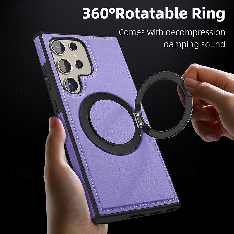 Phone Case For Samsung Galaxy S25 S24 S23 Ultra Plus S22 Plus  Ultra Back Cover with Stand Holder Support Wireless Charging Shockproof Retro TPU PC PU Leather 2025 - $16.99 –P7