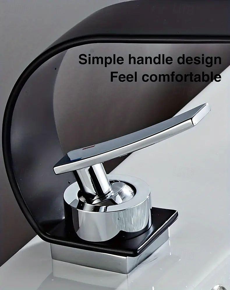 Bathroom Sink Faucet - Waterfall Electroplated Centerset Single Handle One HoleBath Taps 2025 - $145.99 –P4