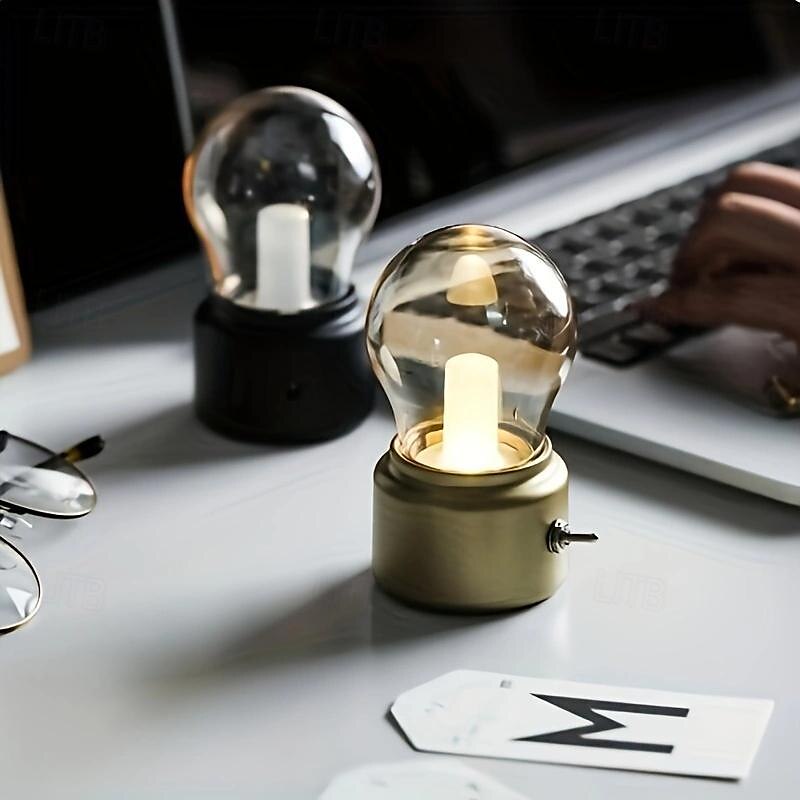 lâmpada usb recarregável dourada - charme vintage elegante com iluminação agradável aos olhos - versátil, portátil & criador de atmosfera aconchegante para mesa, cabeceira & necessidades de luz de 2025 por $14.99 –P2