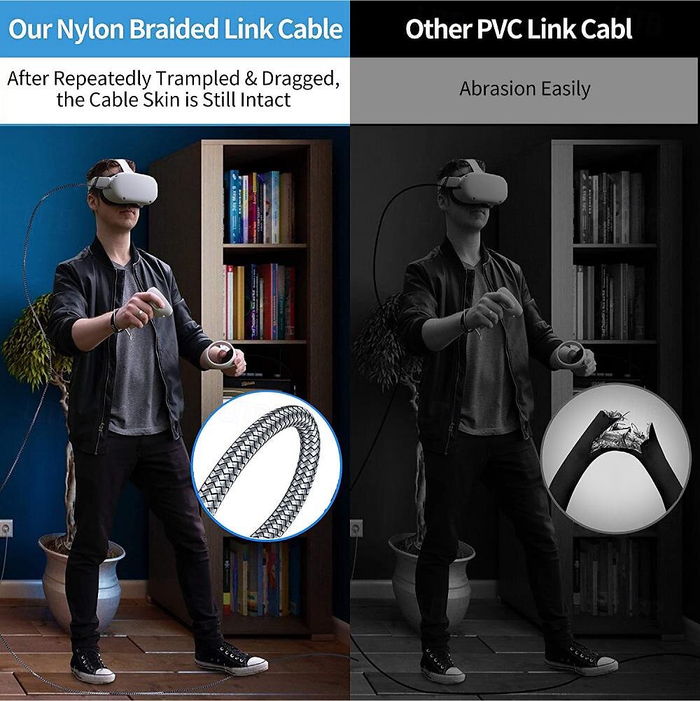 2025年 Oculus Quest2 リンク ケーブル コンピューター VR ゲーム コンソール VR グラス USB から Type-C 接続ケーブル コレクション – $17.99 –P9