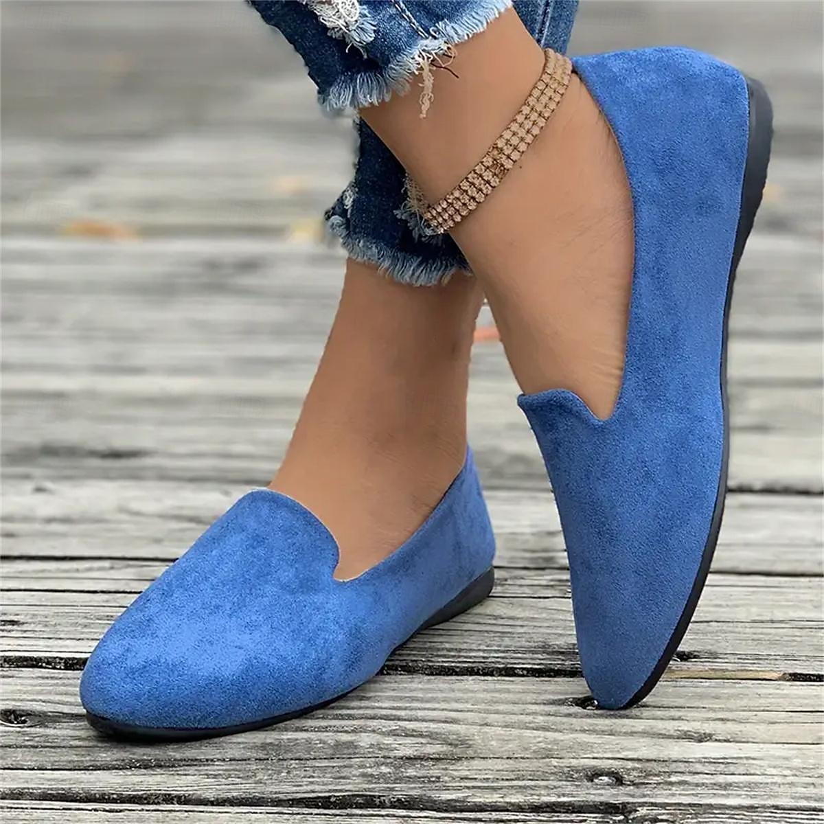 Mocasines sin cordones de ante amarillo para mujer: zapatos planos casuales cómodos para uso diario 2025 - $19.99 –P11
