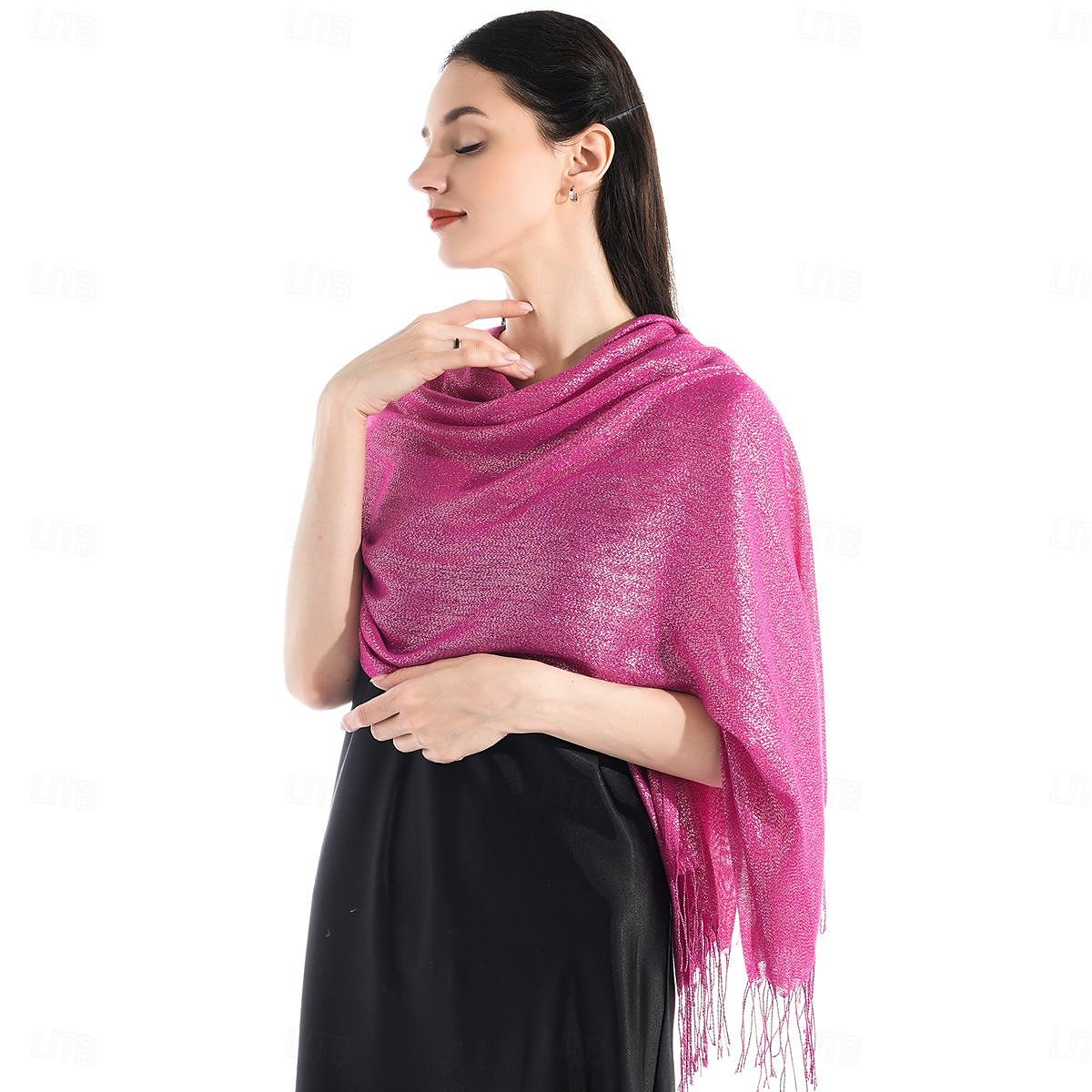 شالShawls مشد نسائي أنيق يلمع و يبرق بدون كم بوليستر لفات الزفاف مع لون نقي من أجل مناسب للحفلات للربيع والصيف 2025 - $16.99 –P9