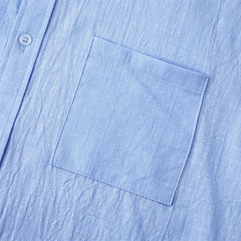 Per uomo Camicia Camicia di lino Camicia in cotone e lino Camicia con colletto cinese Camicia con colletto alla coreana Camicia casual Semplice Vacanza Camicia hawaiana Bianco Blu marino Cachi Azzurro del 2025 a $32.99 –P7