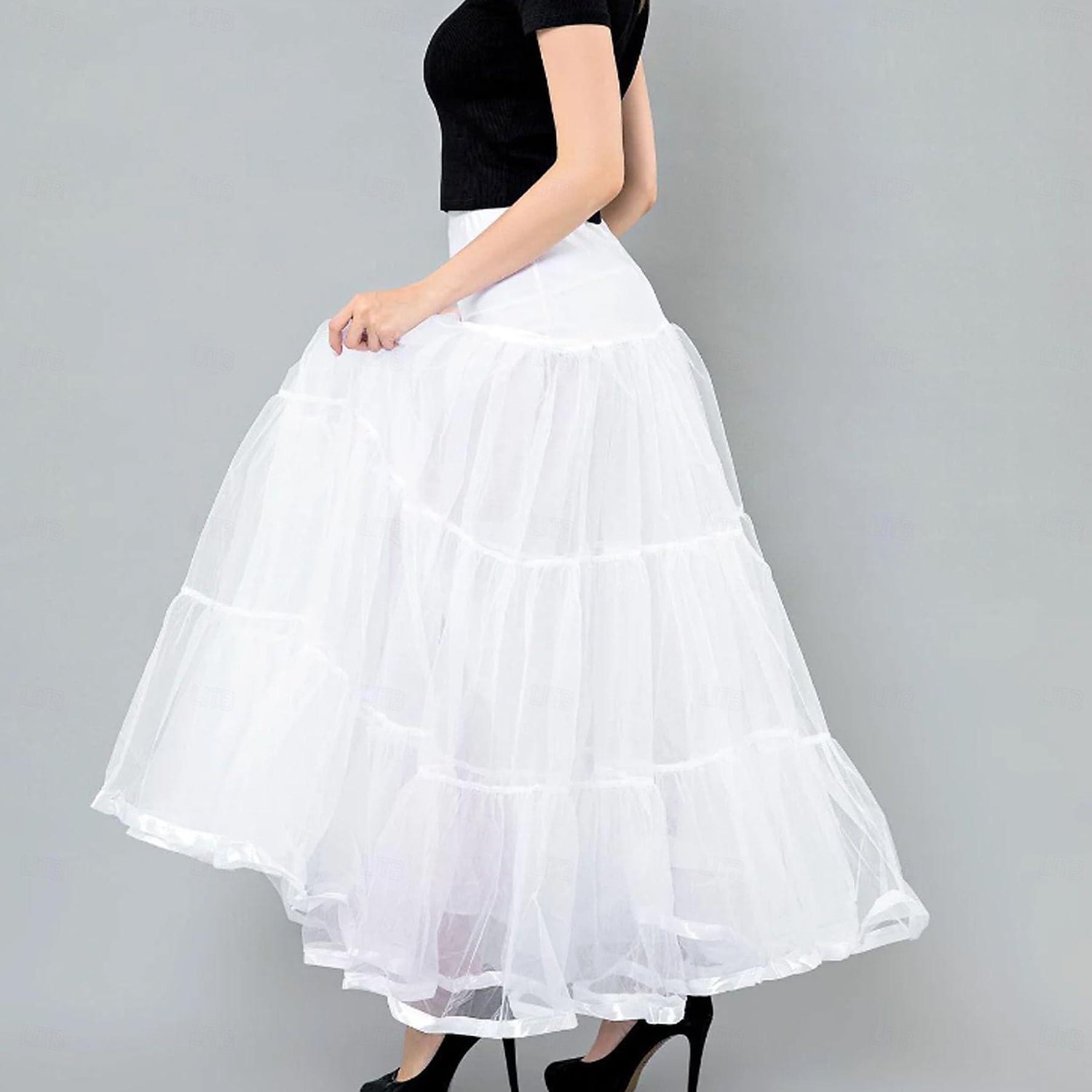 1950s Princesa Hasta el Tobillo Enagua Debajo de la falda Falda de tul Corte A Mujer Rendimiento Boda Invitado a la boda Adulto Falda 2025 - MXN $504 –P3
