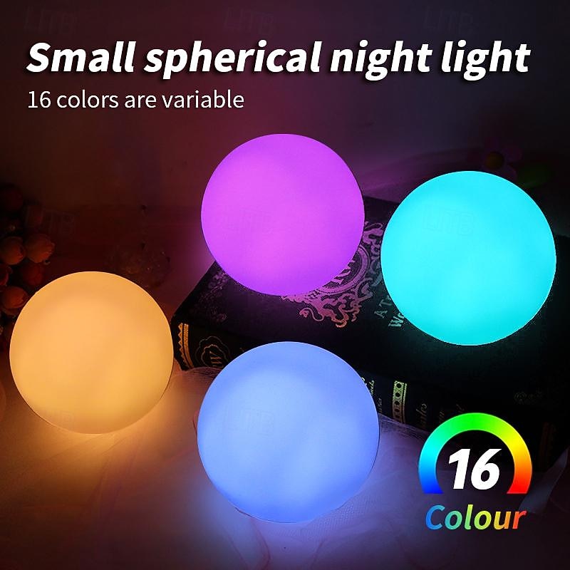 Swimming Pool LED Light, LED Small Night Light 16 Color Adjustable Round Ball Night Light, Outdoor Waterproof LED Luminous Circular Ball Lamp Courtyard Outdoor Gathering Festival Atmosphere Lamp 1pc 2026 - $9.49 –P2