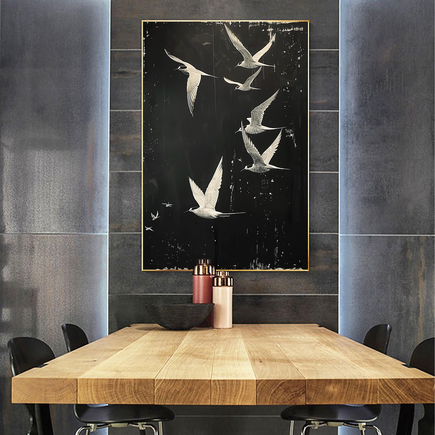 handgemachtes Ölgemälde Leinwand WandKunst Dekor Original weißes Vogel Gemälde abstraktes Tiergemälde Wohndekor mit gespanntem Rahmen ohne Innenrahmen Gemälde 2025 - $175.99 –P6