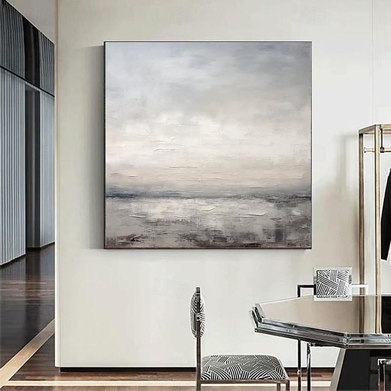 Abstract Skyline Painting hand painted Extra large wall art pain ting handmade gray landscape painting on canvas large wall art gold abstract mordern painting for Bedroom Living room painting 2025 - CAD $157.3 –P5