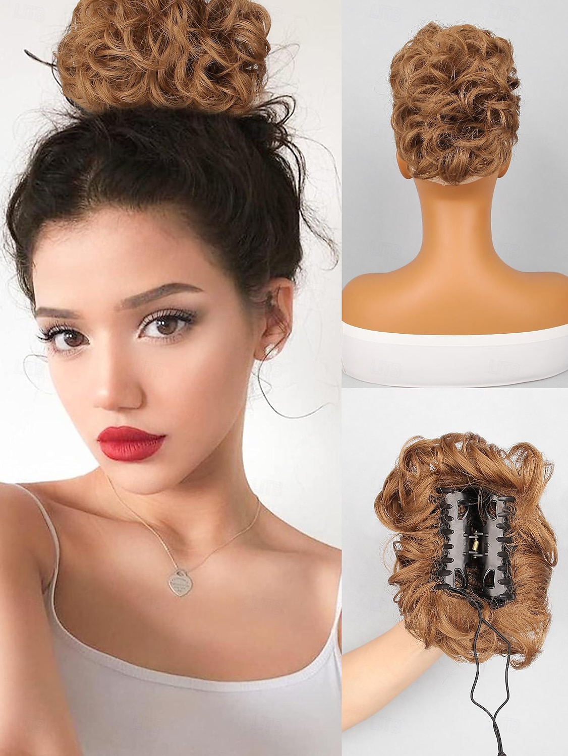Agață În / Pe Coadă de cal cu Clip Păr Sintetic Fir de păr Extensie de păr Deep Curly 8 inci Purtare Zilnică 2025 - $10.99 –P1