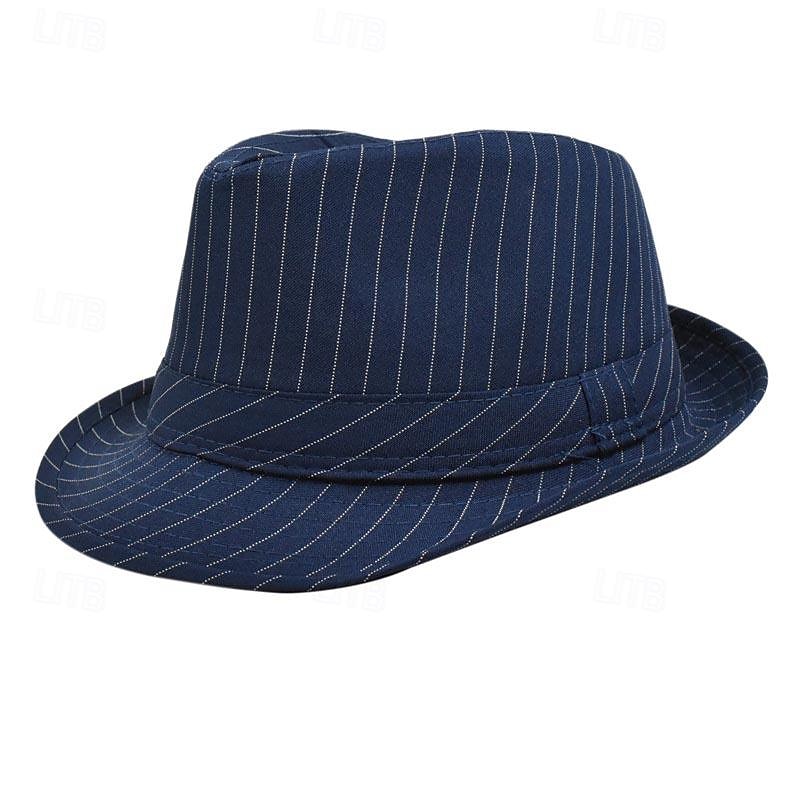 Męskie Czapka Kentucky Derby Kapelusz Kapelusz imprezowy Sukienka kapelusz Czarny Biały Bawełna Moda Codzienny Ulica Codzienny Pasek Filtr przeciwsłoneczny Oddychający 2025 - $8.99 –P3