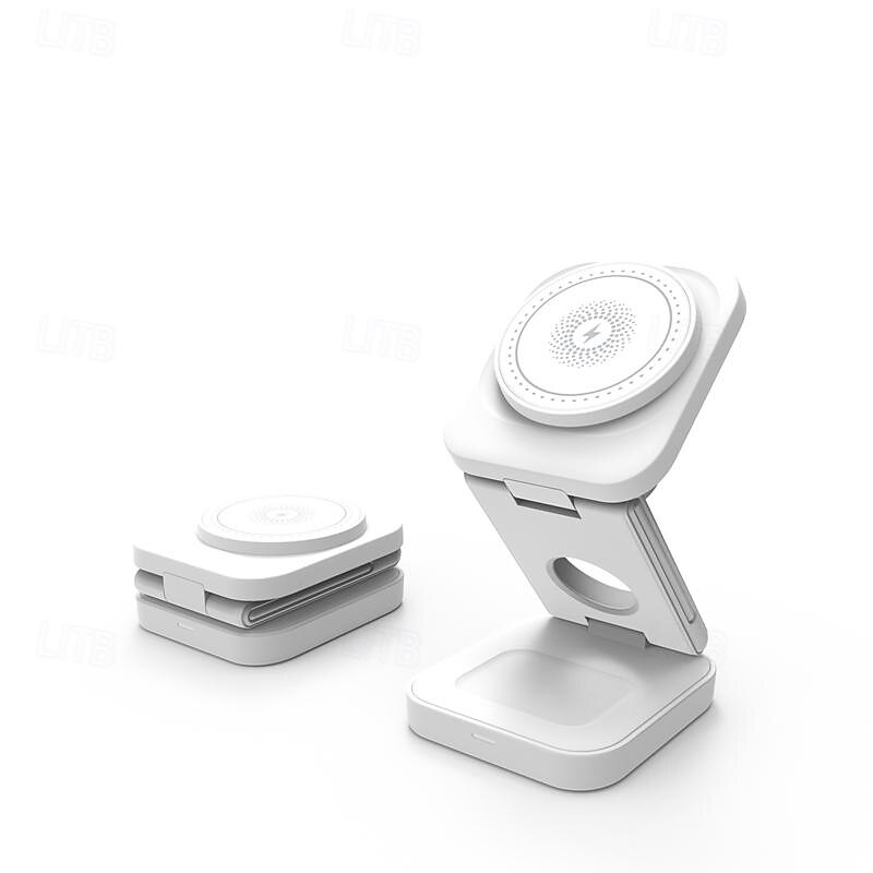 Wireless Charger 15 W Output Power Wireless Charging Station CE Certified Fast Wireless Charging MagSafe Universal For iPhone 14/13/12/11 Pro Max Universal Cellphone Gear Fit 2 R360 Apple Watch 2025 - $36.99 –P12
