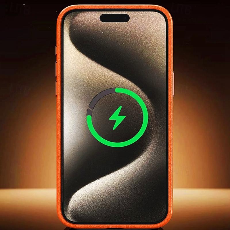 телефон Кейс для Назначение iPhone i16 15 14 Pro Max Plus 13 12 Pro Max Кейс на заднюю панель С Магсейф Поддержка беспроводной зарядки Защита от удара Ретро ТПУ Кожа PU 2025 - $14.99 –P5
