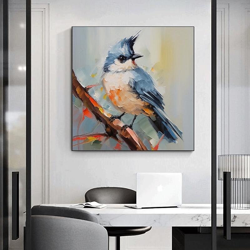 Handmade Abstract Deer Oil Painting on Canvas Textured Wall Art Animal Painting Textured Deer Painting Abstract Wall Art Textured Bird parrots oil painting for Wall Decor Gift 2025 - $108.99 –P9