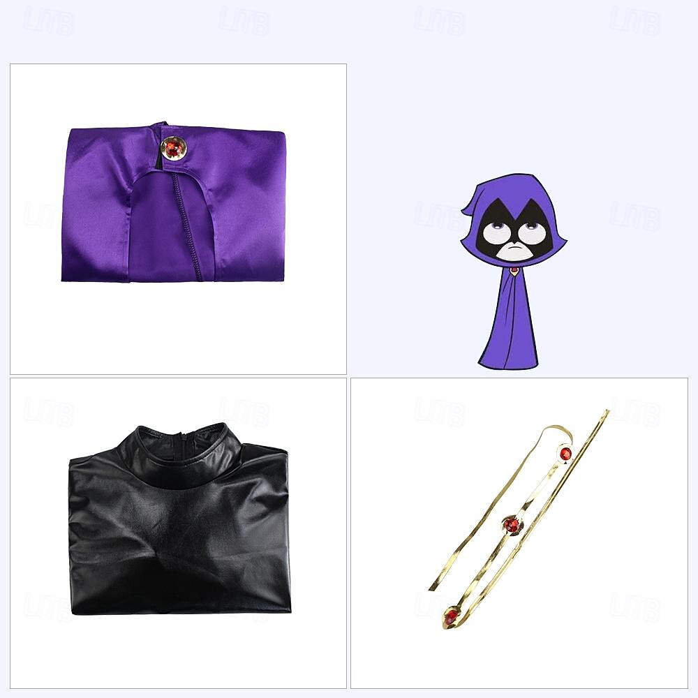 Młodzi Tytani Kruk Anime Kostium Cosplay Płaszcz Stroje Garnitury cosplay Karnawał Bal maskowy Trykot opinający ciało / Śpiochy dla dorosłych Pas Płaszcz Na Damskie Dla dorosłych 2025 - $42.99 –P6