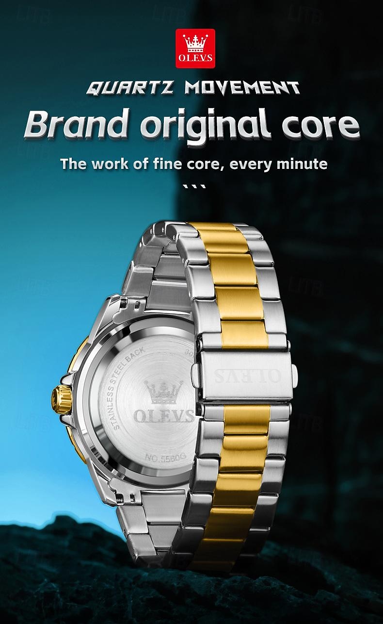 OLEVS Мужчины Кварцевые Мода Деловые Наручные часы Светящийся Календарь Дата Неделя ЗАЩИТА ОТ ВЛАГИ Стали Часы 2026 - $33.99 –P5