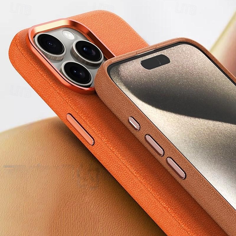 телефон Кейс для Назначение iPhone i16 15 14 Pro Max Plus 13 12 Pro Max Кейс на заднюю панель С Магсейф Поддержка беспроводной зарядки Защита от удара Ретро ТПУ Кожа PU 2025 - $14.99 –P6