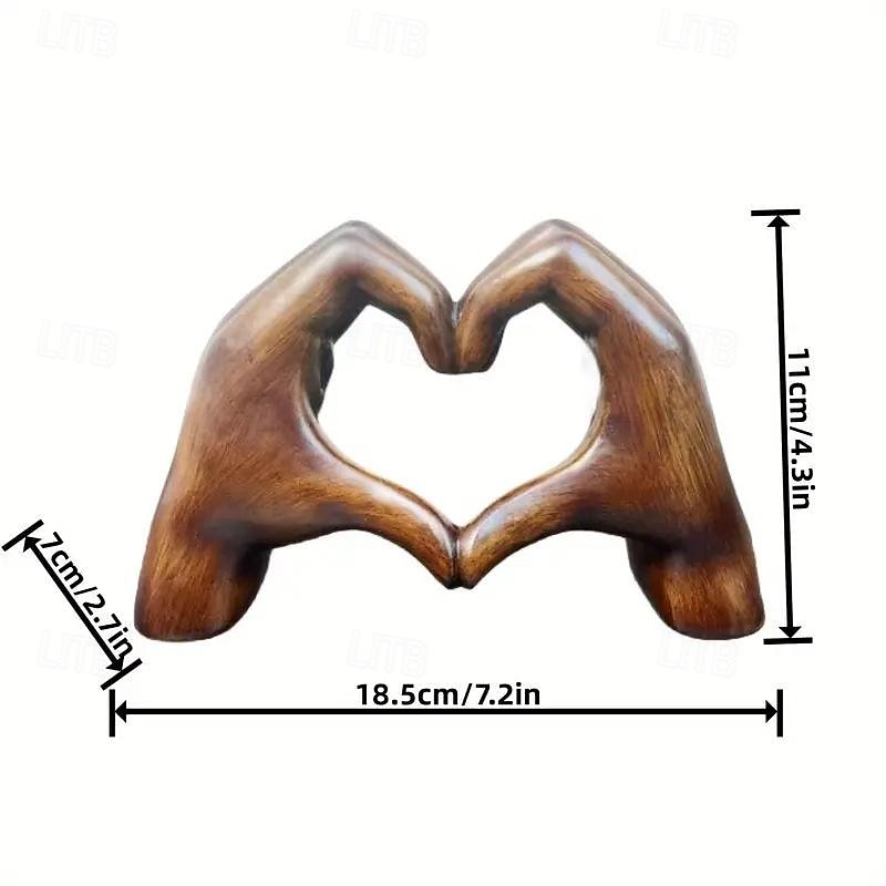 Wood Grain Love Hand Ornament, Resin Statue Art Craft, For Bookshelf Home Living Room Office Cabinet Decor, Room Tabletop Entryway Decor, Mother's Day New Year Easter Party Decor 2025 - $20.99 –P4