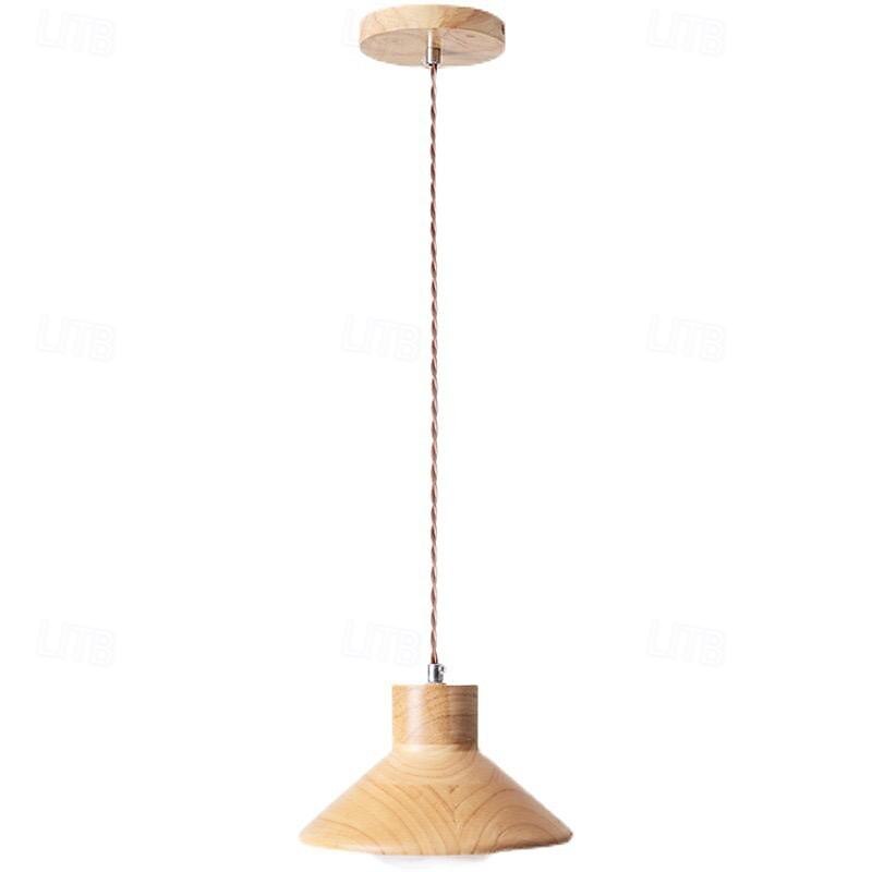 LED pandantiv 20cm 1 lumină alb cald metal finisaje vopsit lemn bec inclus stil modern sufragerie dormitor pandantiv lanternă design 110-240v 2025 - $101.99 –P3