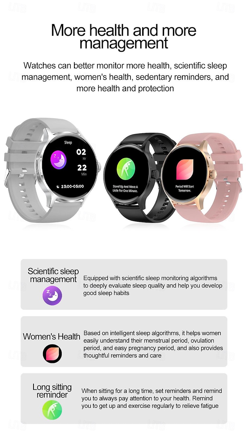 696 HK30 Inteligentny zegarek 1.43 in Inteligentny zegarek Bluetooth EKG + PPG Krokomierz Powiadamianie o połączeniu telefonicznym Kompatybilny z Android iOS Damskie Męskie Odbieranie bez użycia rąk 2025 - $47.99 –P13