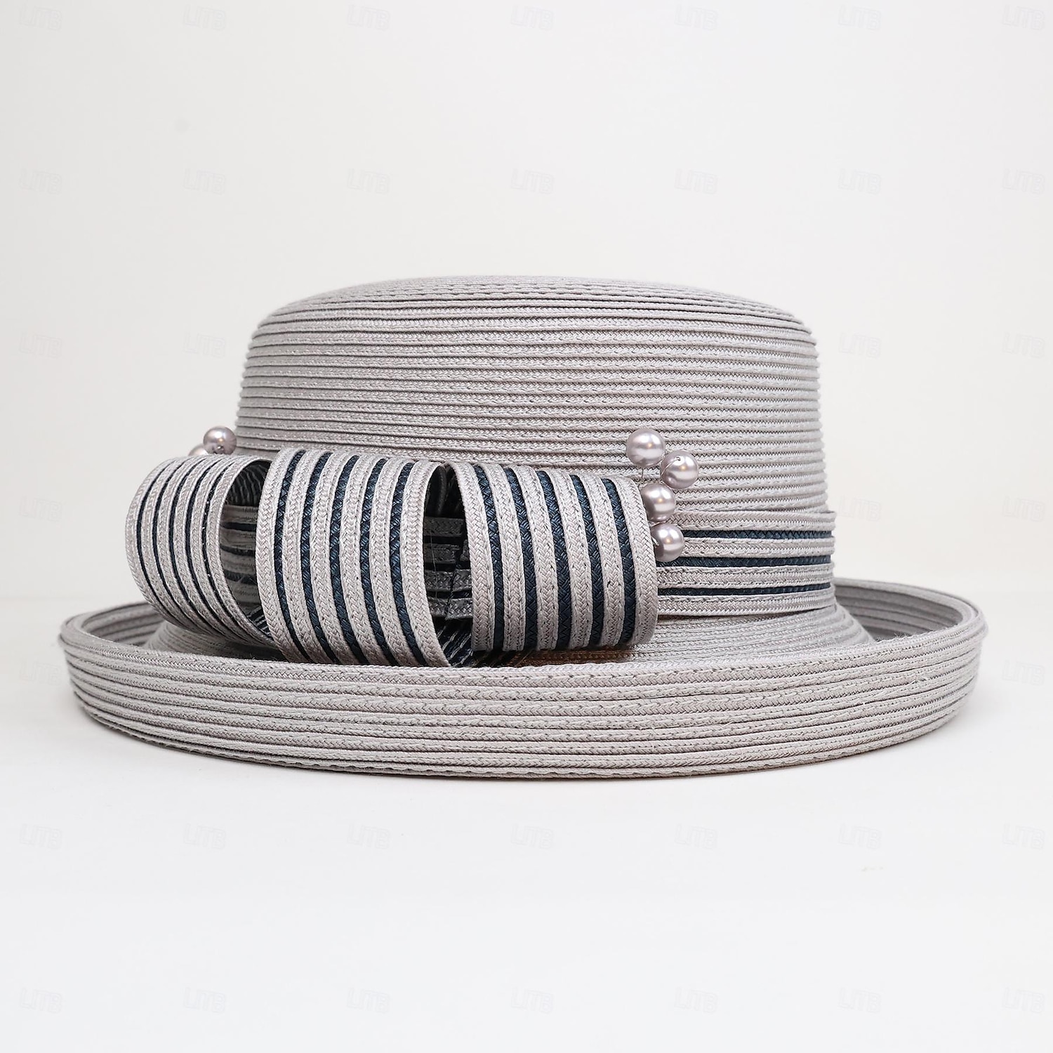 Chapeaux Fibre Chapeau Melon / Cloche Chapeau de seau Capeline Casual Plage Elégant Mariage Avec Perle fausse Fantaisie Casque Couvre-chef de 2025 ? $41.99 –P13