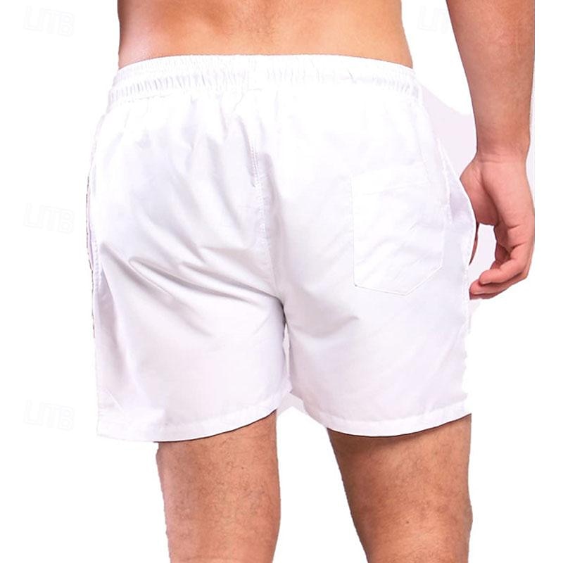 Homens Bermuda de Surf Shorts de Natação Calção Justo de Natação Calção Com Cordão Cintura elástica Tecido Conforto Secagem Rápida Curto Feriado Praia Final de semana Moda Casual Branco Rosa de 2025 por $11.49 –P8
