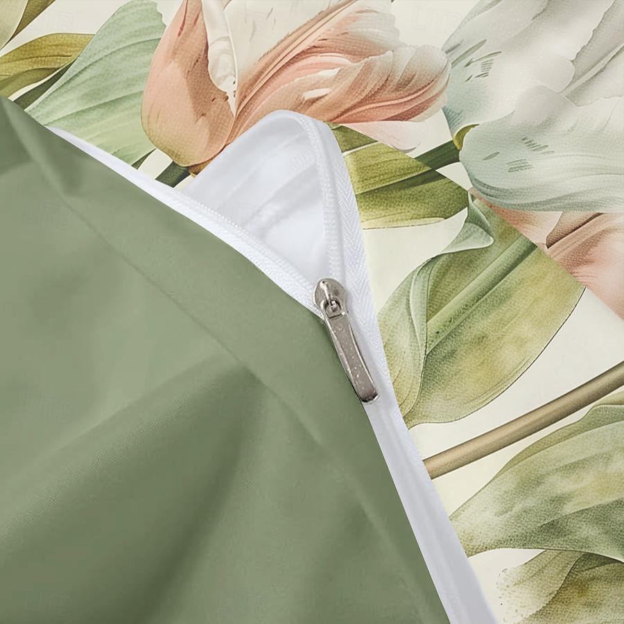 Påslakan i 100 % bomull med blommor i 3-delat set för sommaren mjuk hudvänlig långvarig 2025 - $60.99 –P8