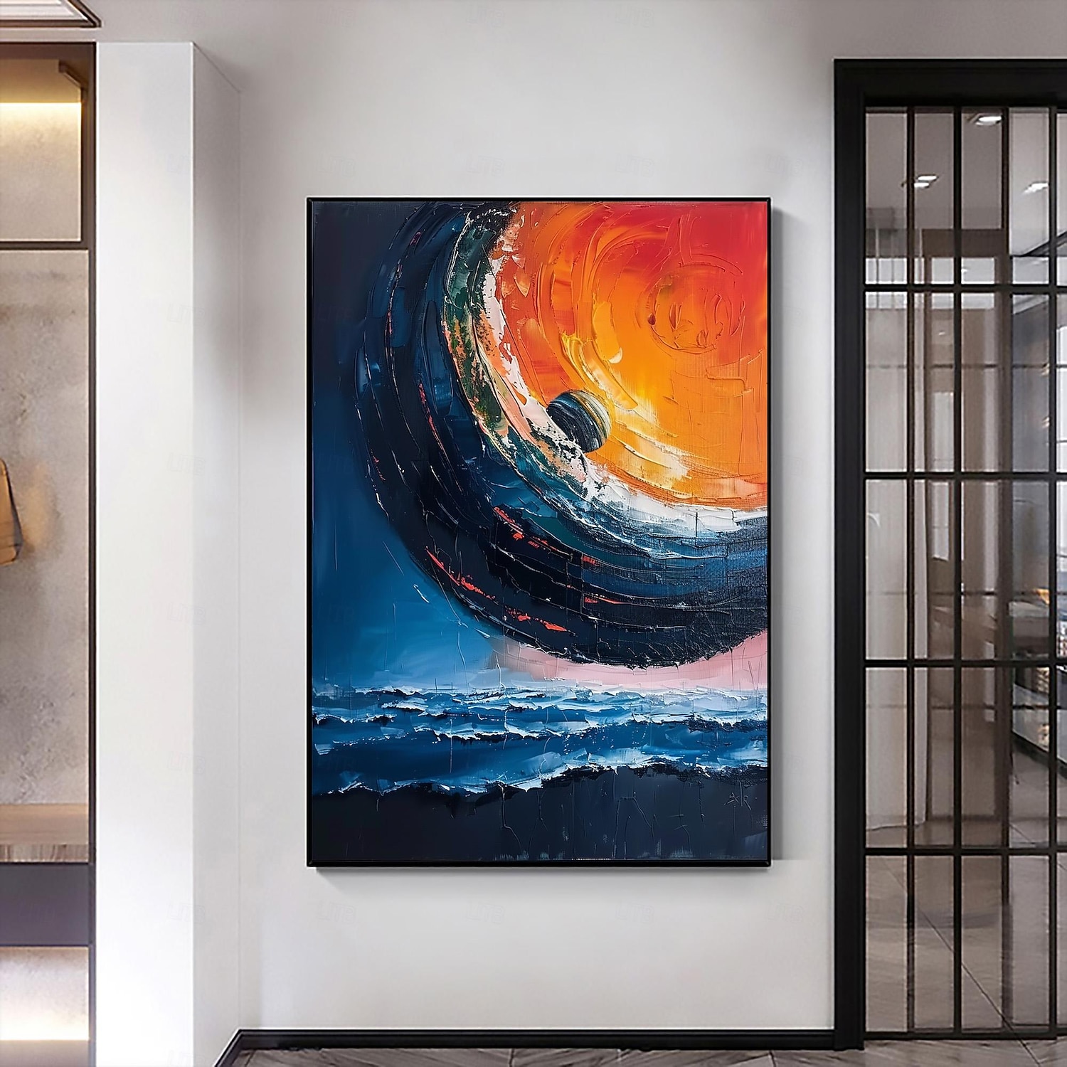 handgemachtes Ölgemälde Leinwand Wandkunst Dekor original buntes Sternenhimmel Gemälde abstrakte Nachtszene Malerei Wohndekor mit gespanntem Rahmen ohne Innenrahmen Gemälde 2025 - $147.99 –P5