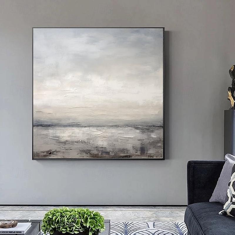 Abstract Skyline Painting hand painted Extra large wall art pain ting handmade gray landscape painting on canvas large wall art gold abstract mordern painting for Bedroom Living room painting 2025 - CAD $157.3 –P4
