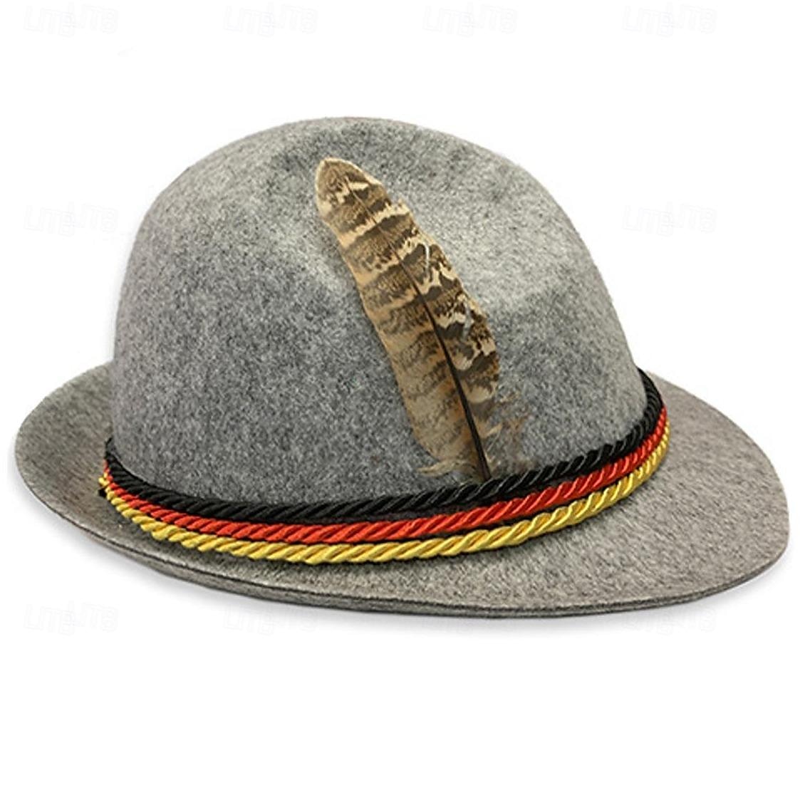 Birra Oktoberfest Costume Lederhosen Camicia Cappello alpino Bavarese Bavarese Tedesco Monaco di Baviera Prati Per uomo Panno in stile tradizionale Blusa Shorts Cappello del 2025 a $61.99 –P4