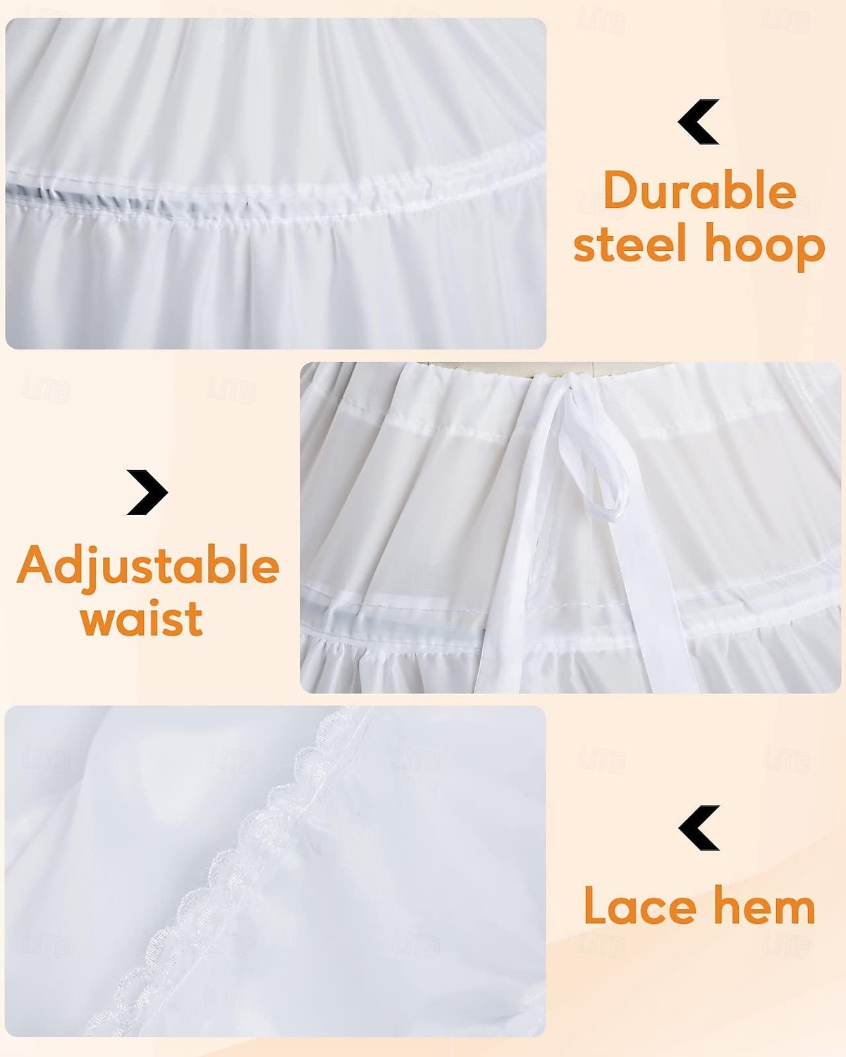 Rococo Baroque Victorian Floor Length Petticoat Hoop Skirt Under Skirt Crinoline Princess Bridal 6 Hoops Ball Gown Women's Royal Masquerade Performance Wedding Party Adults' Petticoat 2025 - $53.99 –P4