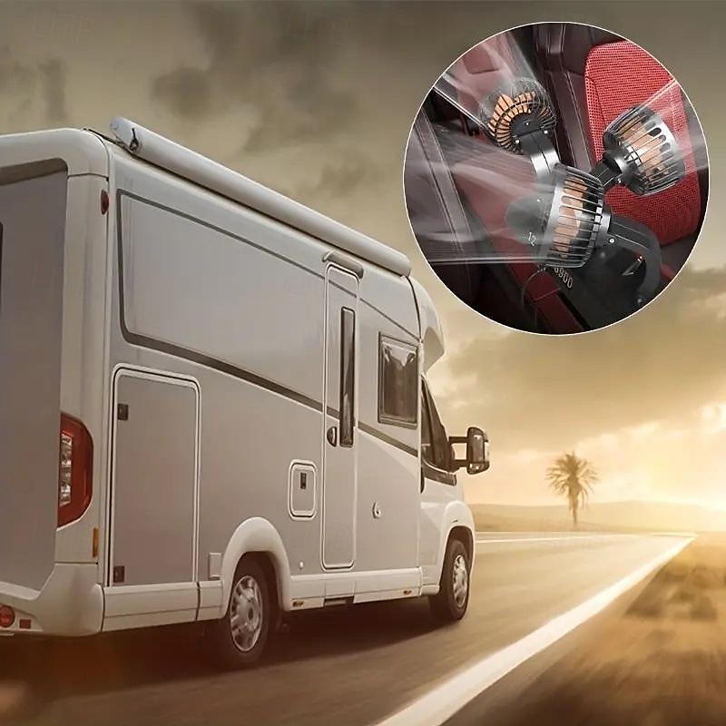 Тройной 12V/24V USB автомобильный вентилятор - мощное охлаждение и циркуляция воздуха для комфорта в автомобиле на длинных поездках 2025 - $35.99 –P4