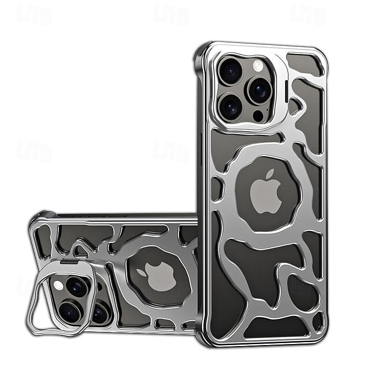 2025年 電話 ケース 用途 iPhone 16 Proマックス iPhone15 iPhone 14 Pro Max iPhone 13 Pro Max バックカバー 磁気吸着ケース バンパーフレーム スタンド付き 磁石バックル ワイヤレス充電をサポート メタル  コレクション – $51.99 –P1