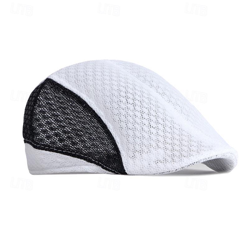 Herren Schiebermütze Ascot-Hut Ballonmütze Schwarz Weiß Polyester Patchwork Modisch Brautkleider schlicht Strasse Täglich Farbblock Einstellbar Sonnenschutz Atmungsaktiv 2026 - $9.49 –P6