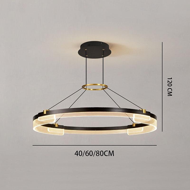 pandantiv led 1/2 lumina 40/60/80 cm forma sticla transparenta cu design elegant finisaje vopsite stil nordic modern 85-265v reglabil doar cu telecomanda 2025 - $1443.01 –P1