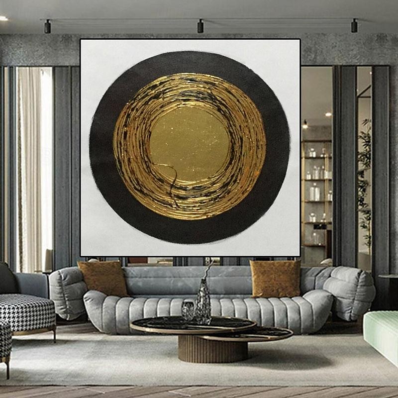 Hand Painted Modern Canvas Circle Gold Foil Abstract Pattern Nordic Abstract Wall Art Home Decor Module Living Room Nordic Home Decor Painting Home Decor Stretched Frame Ready To Hang Or No Frame 2025 - $150.99 –P7