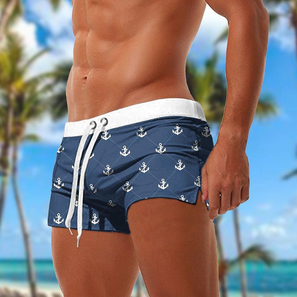 Men's Anchor Swimming Trunks Board Shorts Swim Shorts Mid Waist Fashion Designer Surfing Holiday Beach Pocket Drawstring Elastic Waist Designer Clothing Apparel 2025 - $19.99 –P1