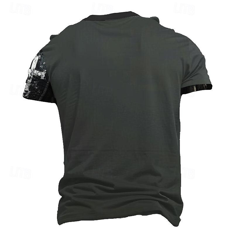 2025年 男性用 グラフィック テンプルクロス テンプル騎士団 Tシャツ Tシャツ 3Dプリント クルーネック シャツ ファッション アーティスティック レトリ/ヴィンテージ ストリート スポーツ・アウトドア ブラックとレッド ブラック 夏 春 衣類 S M L XL XXL XXXL コレクション – $17.99 –P5
