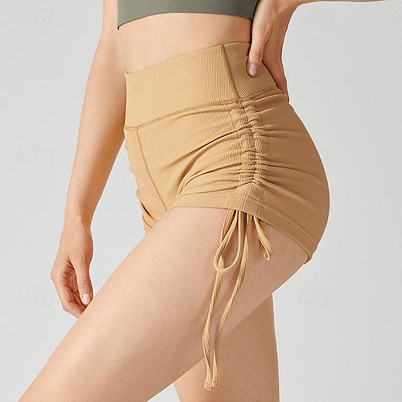 Naisten Urheilushortsit Joogasortsit Harjoitteluhousut Kurenauha Korka vyötärö Jooga Kuntosaliharjoitus Pilates Shortsit Musta Sininen Ruskea Urheilu Urheiluvaatteet Elastinen Ohut 2025 - $23.99 –P7