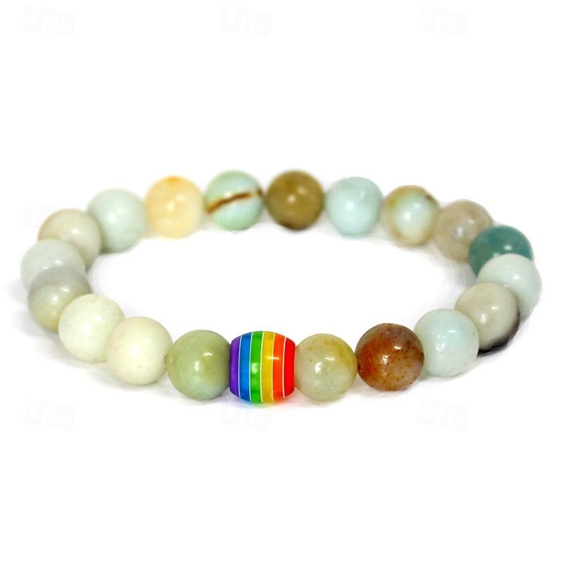 pulseira de arco-íris do orgulho pulseira gay pulseira de contas de pedra vulcão de 2025 por $17.99 –P12