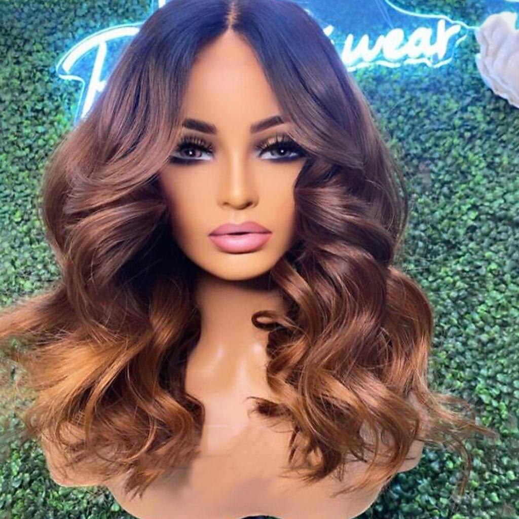 Remy Human Hair 13x4 Lace Front Wig Middle Part Brazilian Hair Loose Wave Brown Multi-color Wig 130% 150% Density with Baby Hair Ombre Hair 100% Virgin Pre-Plucked For Women Long Human Hair Lace Wig 2025 - $215.69 –P4