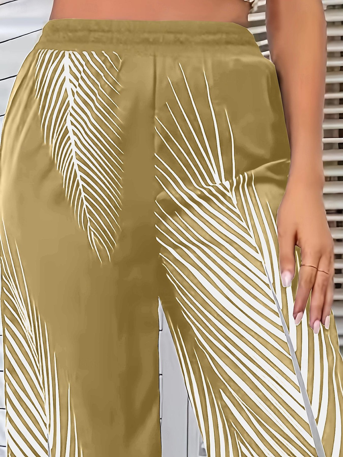 Damen Breites Bein Hosen Hose Casual Lang Blatt Weite Hosen Bedruckt Atmungsaktivität Komfortabel Unelastisch Ausgehen Wochenende Schwarz Weiß Khaki Frühling Sommer Regular Fit 2025 - $22.99 –P9