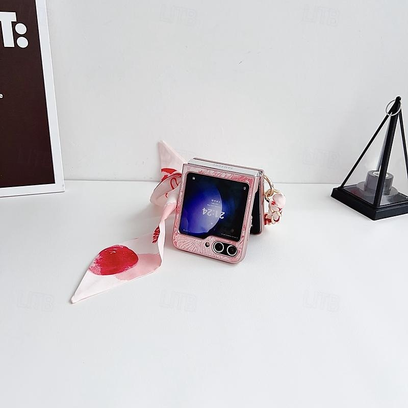Phone Case For Samsung Galaxy Z Flip 7 Z Flip 5 Z Flip 4 Z Flip 3 Back Cover with Wrist Strap Shockproof PC Metal 2025 - $20.99 –P12